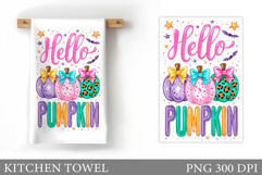 Pumpkin Kitchen Towel. Fall Kitchen Towel Sublimation Product Image 1