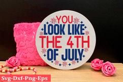 4th of July round sign svg design, Patriotics Quotes Svg, Product Image 1