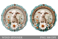 Cute Lamb Wind Spinner. Lamb Sublimation Product Image 1