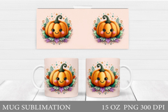 Cute Pumpkin Mug Design. Pumpkin Mug Sublimation Product Image 1