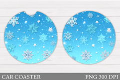 Snowflakes Car Coaster Design. Christmas Car Coaster Product Image 1