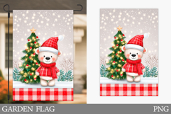 Christmas Bear Garden Flag. Christmas Garden Flag Design Product Image 1