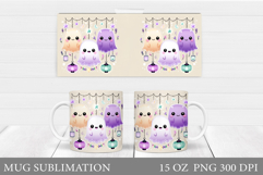 Ghost Mug Design. Cute Halloween Mug Sublimation Product Image 1