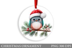 Cute Bird Christmas Ornament. Christmas Sublimation Product Image 1