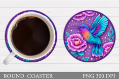 Hummingbird Coaster Design. Hummingbird Sublimation Product Image 1