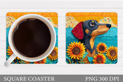 Cute Dog Coaster Sublimation. Cute Dog Sublimation Product Image 1