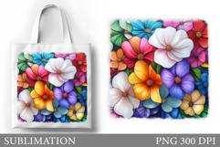 Flowers Tote Bag Sublimation. Flowers Sublimation Product Image 1