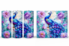Peacock Tumbler Wrap Design. Peacock Tumbler Sublimation Product Image 2