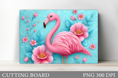 Flamingo Cutting Board. Tropical Flowers Cutting Board Product Image 1