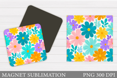 Flowers Magnet Sublimation. Floral Magnet Design Product Image 1