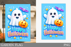 Halloween Pumpkin Garden Flag. Ghost Garden Flag Design Product Image 1