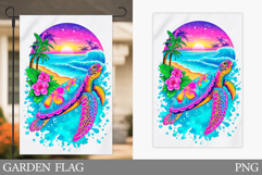 Sea Turtle Garden Flag Design. Sea Turtle Sublimation Product Image 1