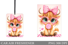 Cute Cow Car Air Freshener. Cute Cow Sublimation Product Image 1