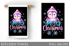 Christmas Penguin Kitchen Towel. Christmas Kitchen Towel Product Image 1