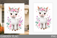 Cute Lama Garden Flag. Summer Garden Flag Design Product Image 1