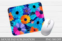Floral Mouse Pad Sublimation. Flowers Mouse Pad Design Product Image 1