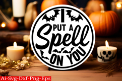 Halloween round sign svg design and Halloween quotes Product Image 1