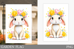 Cute Bunny Garden Flag. Summer Garden Flag Design Product Image 1