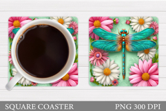 Dragonfly Coaster Design. Dragonfly Sublimation Product Image 1
