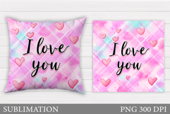 Love Pillow Design. Valentines Pillow Sublimation Product Image 1