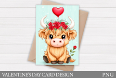 Valentines Cow Card Printable. Valentines Card Design Product Image 1