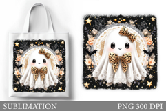 Cute Ghost Tote Bag Design. Cute Ghost Sublimation Product Image 1