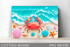 Crab Cutting Board Design. Crab Sublimation Product Image 1