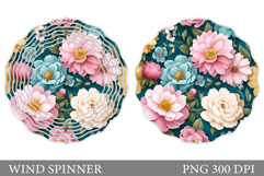 Floral Wind Spinner Sublimation. Flowers Wind Spinner Design Product Image 1