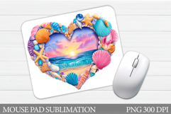 Sea Mouse Pad Sublimation. Beach Mouse Pad Design Product Image 1