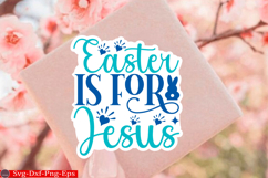Happy Easter sticker SVG Design Cute Easter Quotes SVG Bunn Product Image 1