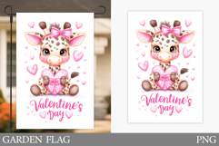 Valentines Giraffe Garden Flag. Valentines Garden Flag Product Image 1