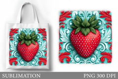 Strawberry Tote Bag Sublimation. Strawberry Sublimation Product Image 1
