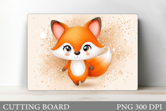 Fox Cutting Board Design. Cute Fox Sublimation Product Image 1