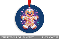 Gingerbread Christmas Ornament. Cute Raccoon Sublimation Product Image 1
