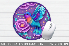 Hummingbird Mouse Pad Design. Flowers Birds Mouse Pad Product Image 1