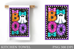 Boo Kitchen Towel Sublimation. Halloween Kitchen Towel Product Image 1