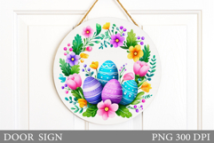 Easter Door Sign Sublimation. Easter Eggs Door Sign Design Product Image 1