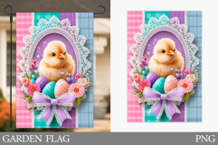 Easter Chick Garden Flag. Easter Garden Flag Sublimation Product Image 1