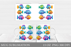 Fish Mug Wrap Design. Fish Mug Sublimation Product Image 1