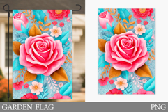 Rose Garden Flag Design. Flowers Garden Flag Sublimation Product Image 1