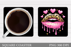 Lips Coaster Design. Valentine Coaster Sublimation Product Image 1