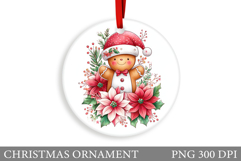 Gingerbread Christmas Ornament. Cute Raccoon Sublimation Product Image 1