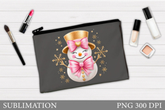 Snowman Makeup Bag Design. Christmas Cosmetics Bag Product Image 1