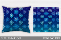 Christmas Pillow Sublimation. Snowflakes Pillow Design Product Image 1