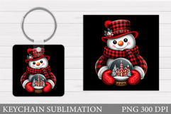 Christmas Snowman Keychain. Christmas Keychain Sublimation Product Image 1