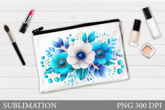 Flowers Makeup Bag Design. Flowers Makeup Pouch Sublimation Product Image 1