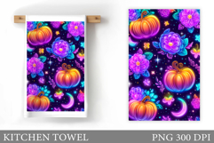 Pumpkin Kitchen Towel. Fall Kitchen Towel Sublimation Product Image 1