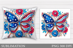 Patriotic Butterfly Pillow. Patriotic Pillow Design Product Image 1