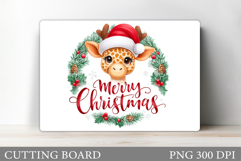 Christmas Giraffe Cutting Board. Christmas Cutting Board Product Image 1