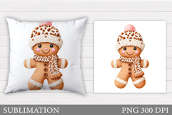 Gingerbread Pillow Design. Christmas Pillow Sublimation Product Image 1